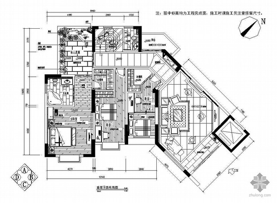 复式别墅全套施工图资料下载-某复式别墅装修施工图