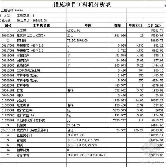 广西省清单规范资料下载-广西某商业住宅楼工程地下室土建清单报价（2007年新建工程）