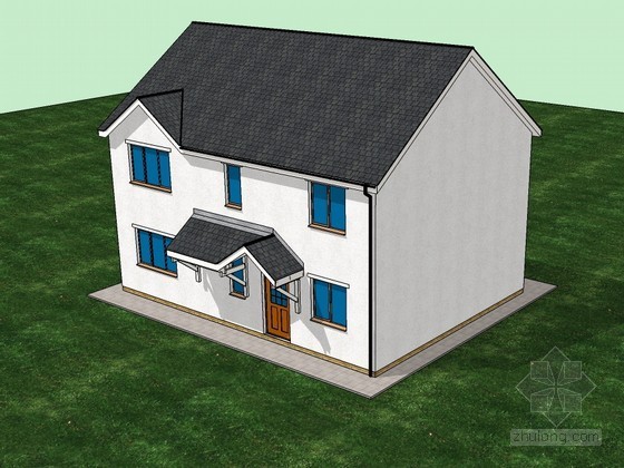 法式住宅SU建筑模型资料下载-现代住宅建筑SU模型