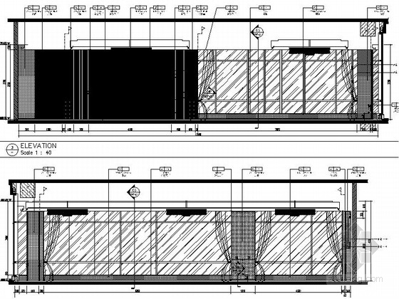 [安徽]商务特区商务酒店高档行政酒廊CAD装修施工图（含效果）立面图 