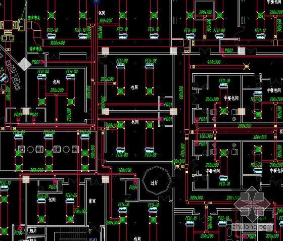 [新疆]酒店办公建筑暖通空调全套设计施工图纸(游泳池、冷热源机房、空调自控)-空调通风平面大样