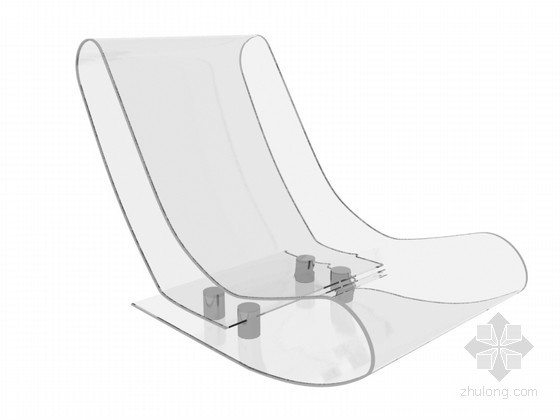 3d玻璃门窗模型资料下载-玻璃椅子3D模型下载