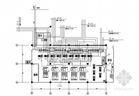 溴化锂机组机机房资料下载-大型离心机组冷热机房设计图
