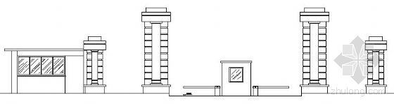 门卫大门方案资料下载-门卫和大门施工大样图