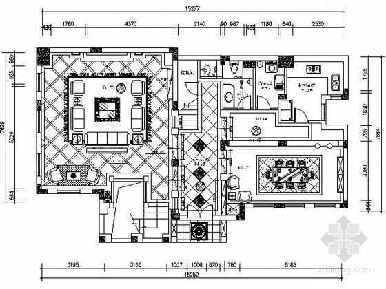 客厅顶棚节点资料下载-[重庆]欧式别墅精装样板房施工图