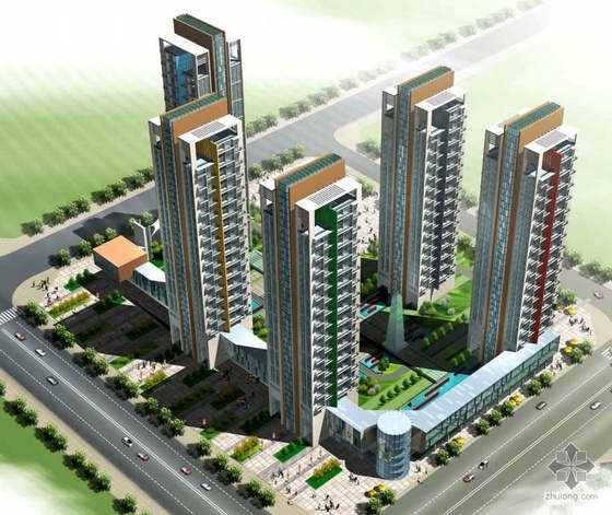 弧形概念建筑方案资料下载-[重庆]某天下城建筑概念方案