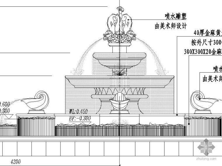 景观喷泉水池施工资料下载-特色喷泉水池施工大样