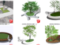 14套异形景观树池SU模型