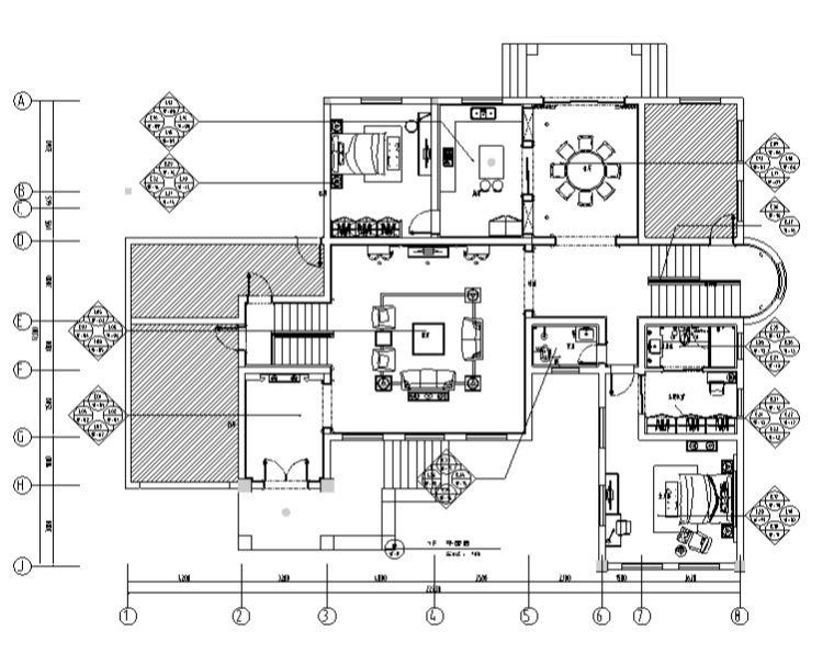别墅设计吊顶资料下载-欧式风格别墅设计施工图（附效果图）