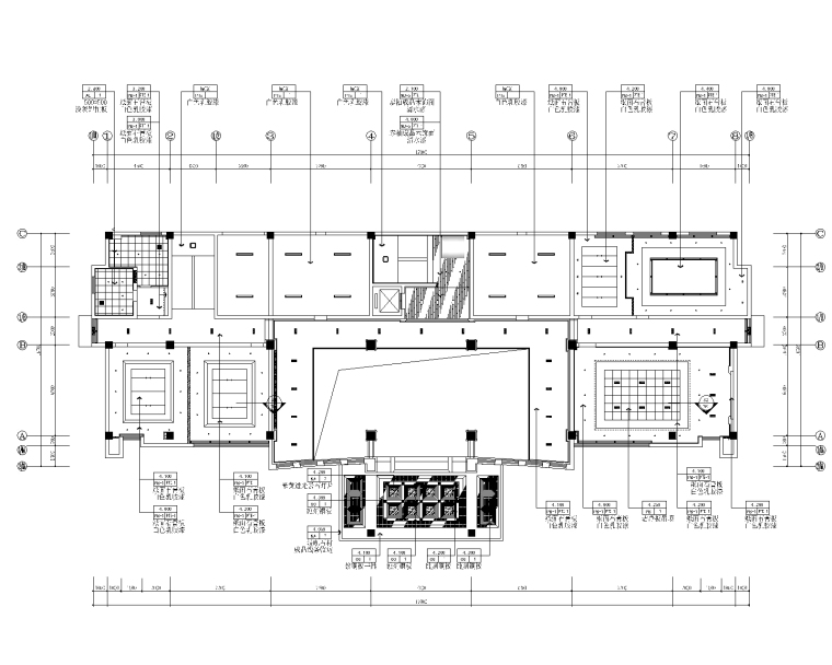 [江苏]苏州豪华中式办公楼全套施工图+效果图-4一层顶面布置图_看图王