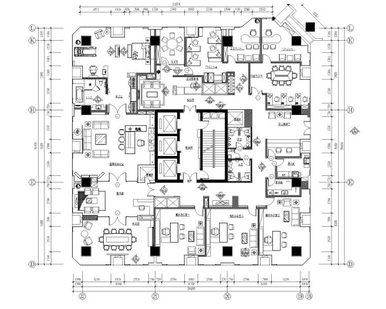 酷炫办公空间设计资料下载-西安富力地产办公空间装修施工图