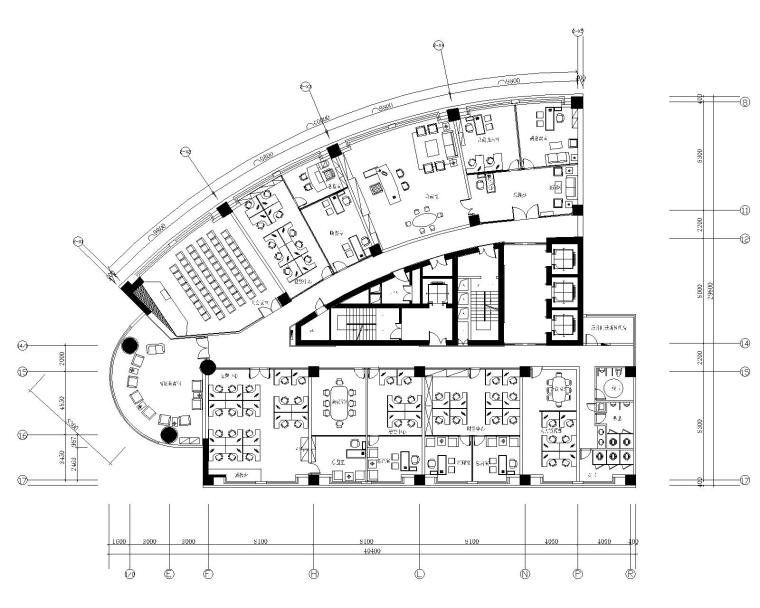 酷炫办公空间设计资料下载-山东鹏宇实业办公空间装修CAD施工图