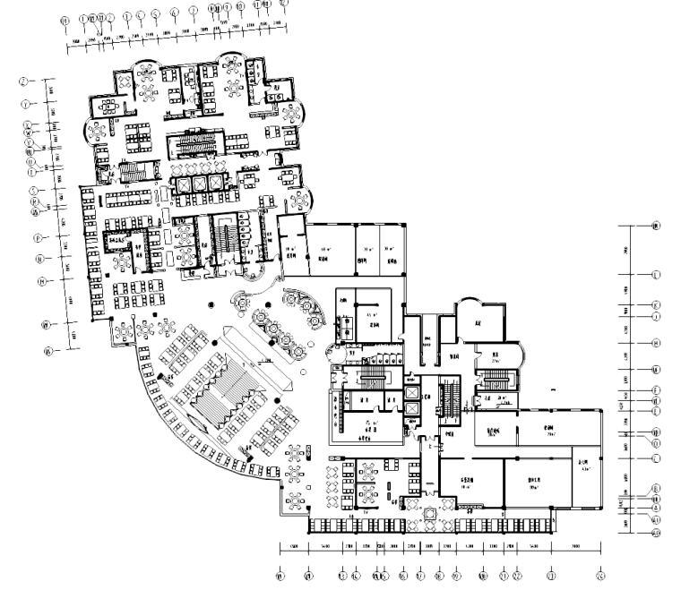 新中式风格实景资料下载-[四川]新中式风格——海鲜自助火锅店施工图