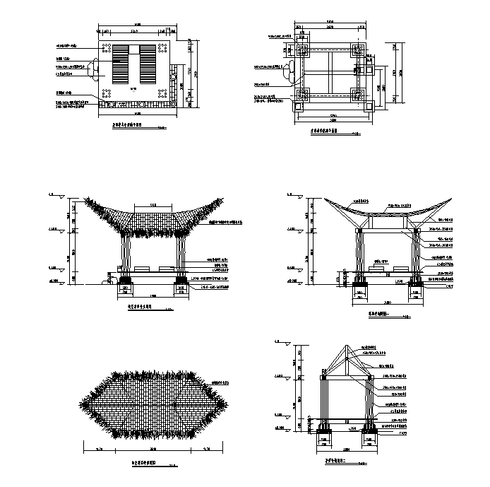 亭廊花架--CAD施工图图集（200个CAD）-亭子