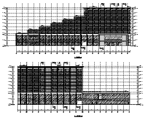 [江苏]某文化度假酒店建筑方案（含结构图，模型）-内侧立面图