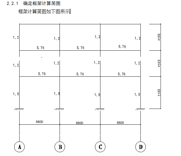 某3层百货大楼设计(2820平，含计算书、建筑图，结构图)-框架计算简图