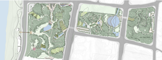 [重庆]滨水生态梯田森林公园景观设计方案（澳大利亚设计公司）-生态公园总平面图