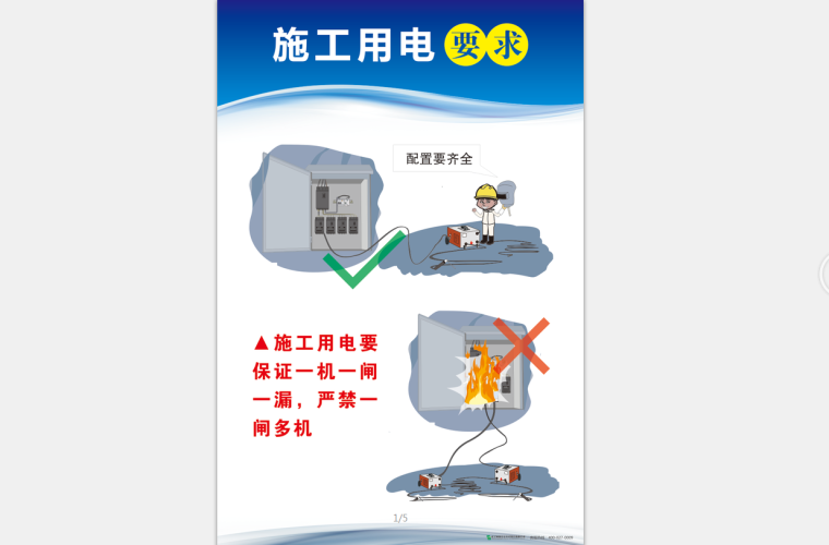 建筑安全生产挂图资料下载-[安全月]施工用电要求高清挂图