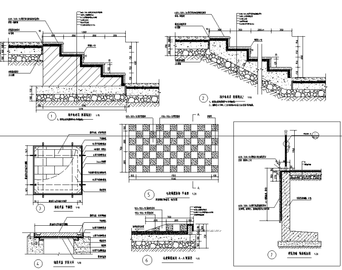 [重庆]生态组团式公租房景观设计全套施工图（园建+绿化+水电）-铺装设计详图