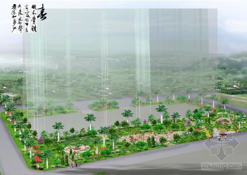 新中式园林景观小区资料下载-某小区园林景观图