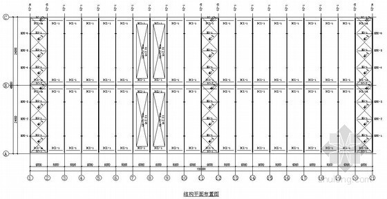 钢结构车间平面图资料下载-钢结构车间结构施工图（24米跨 带吊车、女儿墙）