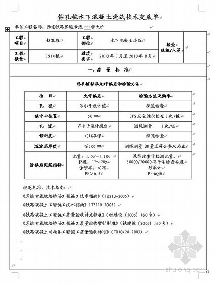 混凝土浇筑技术交底资料下载-西宝客运专线某特大桥水下混凝土浇筑施工技术交底