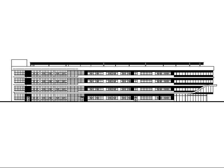 曲线建筑DWG资料下载-[四川]四层椭圆形波装立面综合性医院建筑施工图