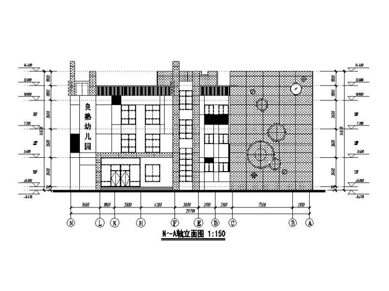 [浙江]三层框架剪力墙结构幼儿园塑铝板幕墙施工图（含计算书）-三层框架剪力墙结构幼儿园塑铝板幕墙