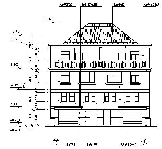 双拼别墅建筑施工图2-2