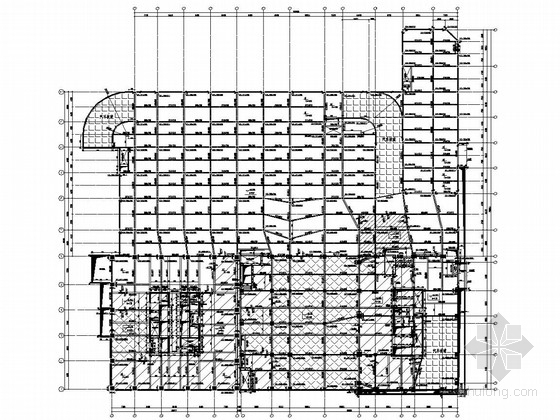 [山东]甲级写字楼、五星酒店、商铺一体结构施工图（知名地产公司）-地下二层顶模板图 