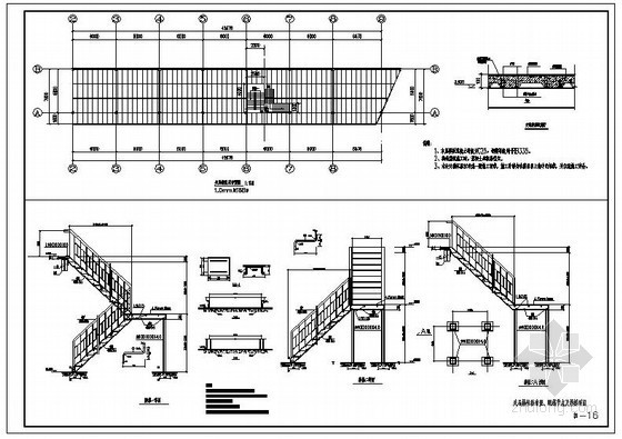 钢框架长细比资料下载-某钢框架楼梯节点构造详图