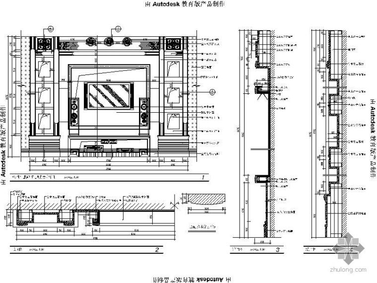监控室电视墙CAD资料下载-现代电视墙详图