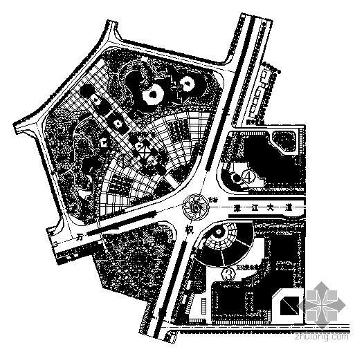 广场景观规划分析资料下载-某广场景观规划图
