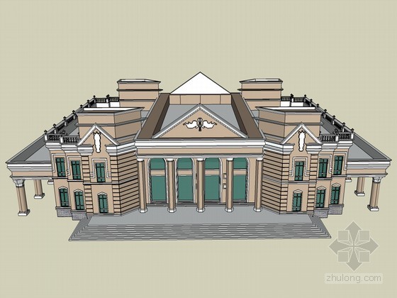 欧式建筑SketchUp模型下载-欧式建筑 