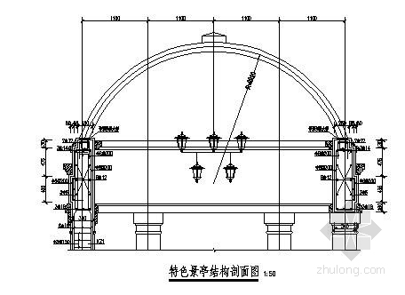 广东某区景观设计结构施工图（景亭、景桥、廊架）- 