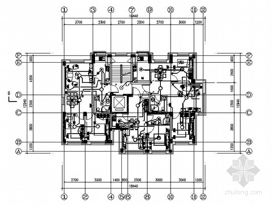 一层楼房屋建筑图资料下载-某十一层楼电气图纸