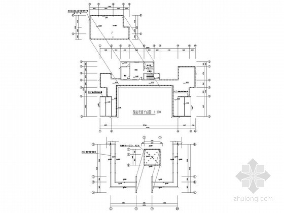 三层别墅电气施工图纸-首层屋防雷平面图 