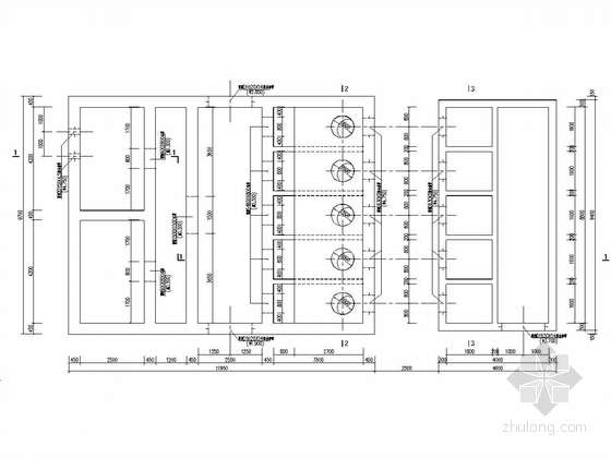 污水处理厂各建筑物及构筑物结构施工图-排水泵房结构布置图