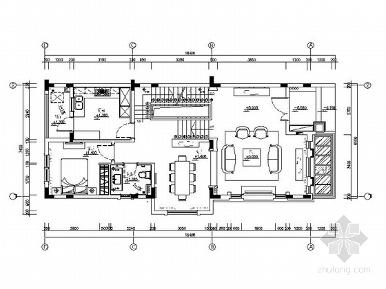 地中海室内施工图资料下载-[广东]夏日地中海三层别墅样板房室内设计施工图（含效果）