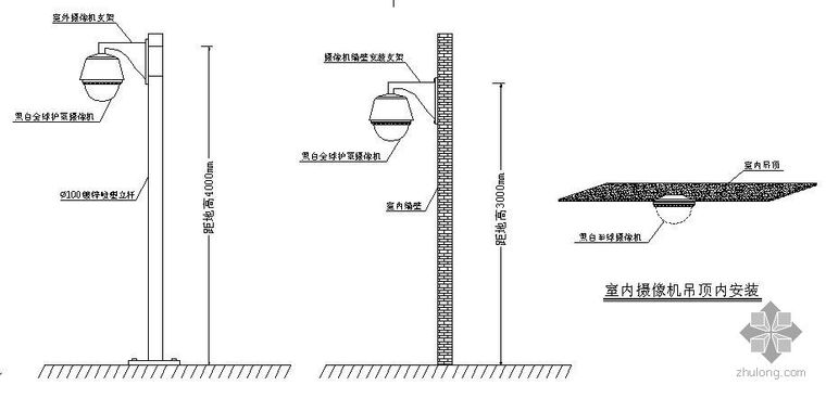 室外摄像机安装资料下载-室外摄像机安装方式图