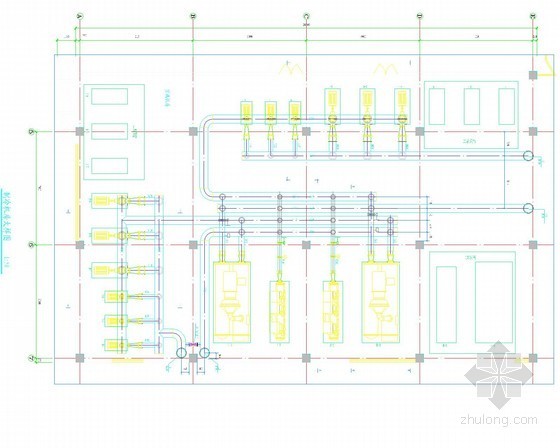 制冷机房基础详图资料下载-大型制冷机房及冷却塔设计施工图