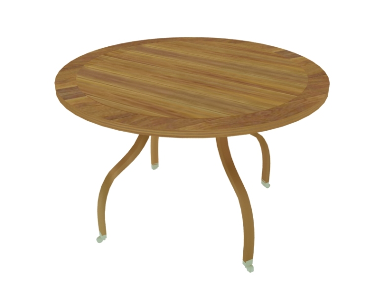 木桌su模型资料下载-圆形木桌3D模型下载
