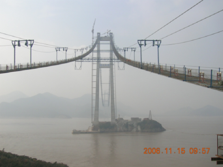 西堠门大桥资料下载-[浙江]特大型跨海桥猫道施工方案