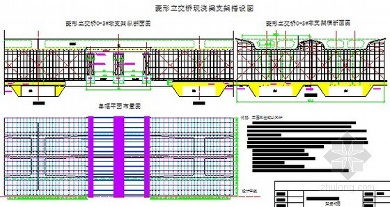 现浇连续梁满堂支架及门洞安全专项施工方案附CAD-支架结构图 