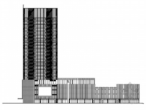 五层商业建筑设计cad资料下载-[河北]现代风格对称式商业综合体建筑设计方案图（含效果图及预算表）