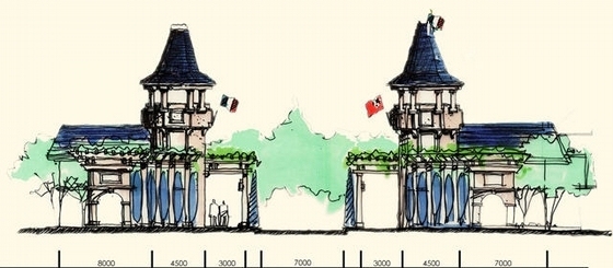 法式风情居住区园林景观规划设计方案-效果图