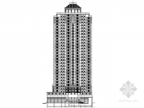 28层住宅施工图资料下载-[广东]28层欧式风格住宅楼建筑施工图