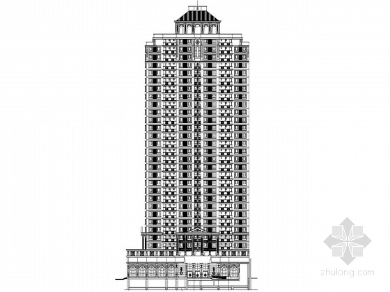 欧式风格一层资料下载-[广东]28层欧式风格住宅楼建筑施工图