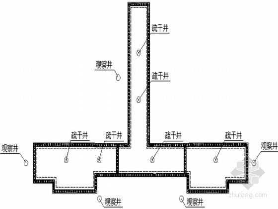 [江苏]地下通道基坑围护结构设计及开挖降水施工方案-管井降水平面布置图 