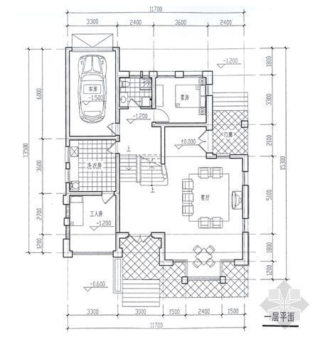 日式住宅平面效果图资料下载-某别墅平面图及效果图1